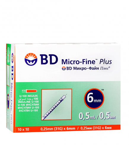 Bd Micro-Fine Plus 6Mm 0,5Ml 10X10