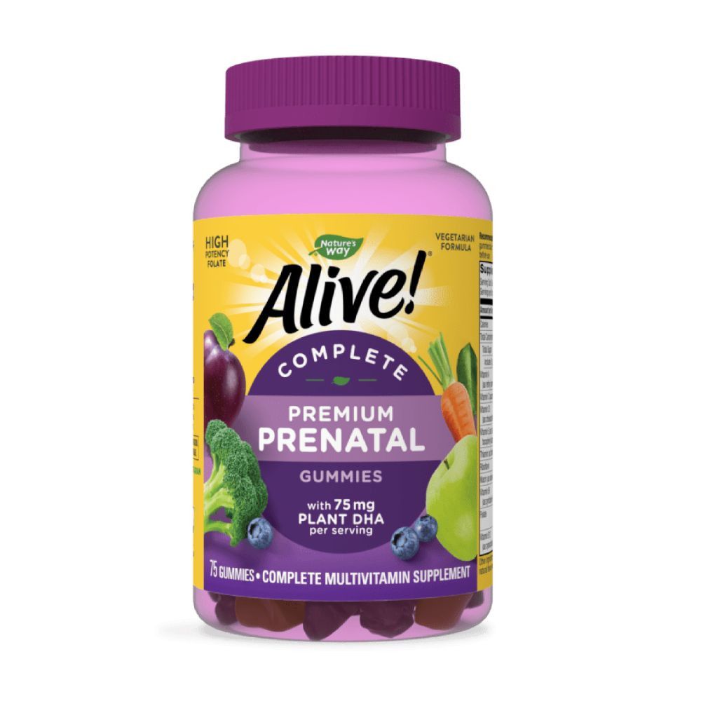 Nature's Way Alive Prenatal Multivitamin Gummy Nutrition & Supplements Strawberry & Lemon Flavor - gluten free, peanut free, gelatin free