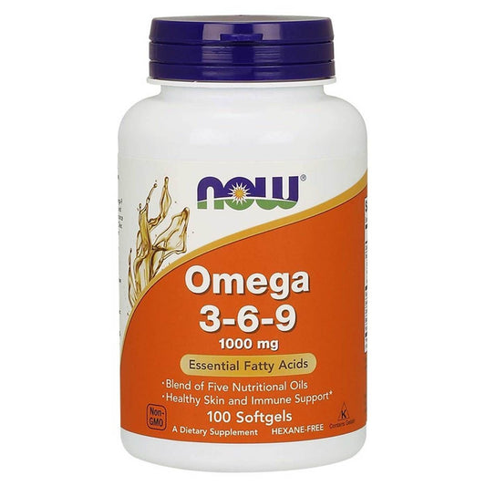 Now 1000Mg Omega 3, 6 & 9 Nutrition & Supplements For Skin & Immunity Support - Gmo Free, Hexane Free 100S Cap