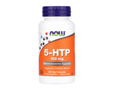 Now 100mg 5-HTP Neurotransmitter Support Nutrition & Supplements - vegan, gluten free, GMO free 60 capsules