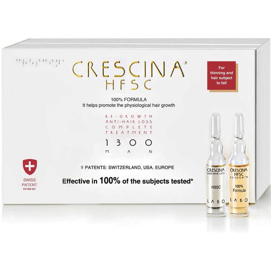 Crescina Hfsc 100% Complete Treatment 1300 Man Vials 10+10 Pieces