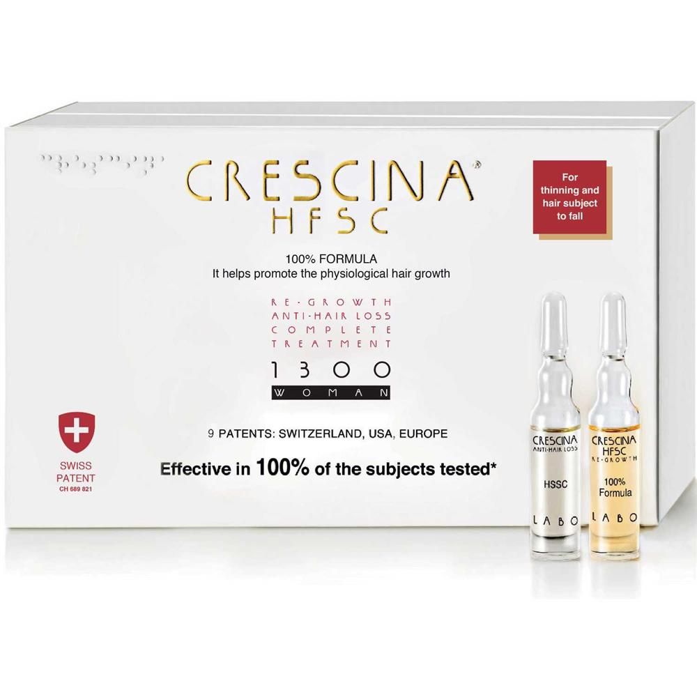 Crescina Hfsc 100% Complete Treatment 1300 Woman Vials 10+10 Pieces