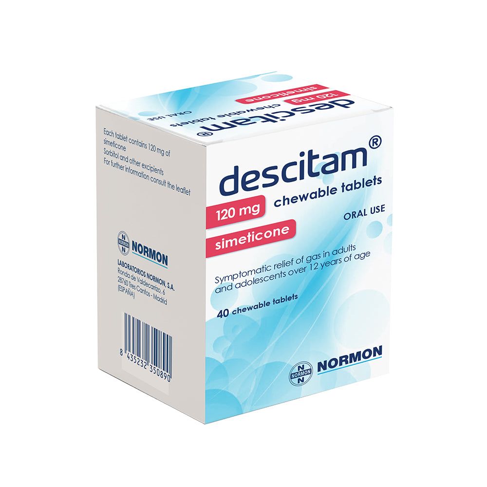 Descitam 120Mg Chewable Tablets Simeticone Oral Use 40 Tablets