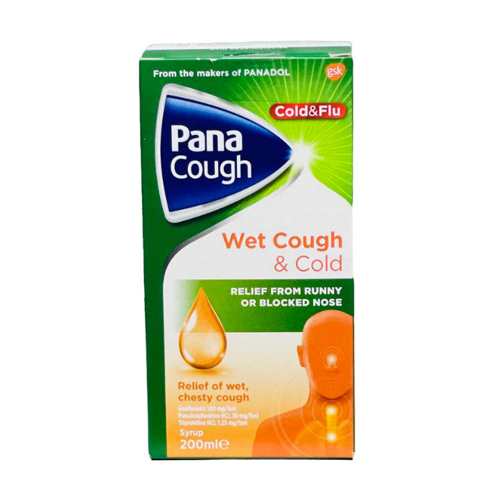 Pana Cough Wet Cough & Cold Expectorant Syrup 200ml