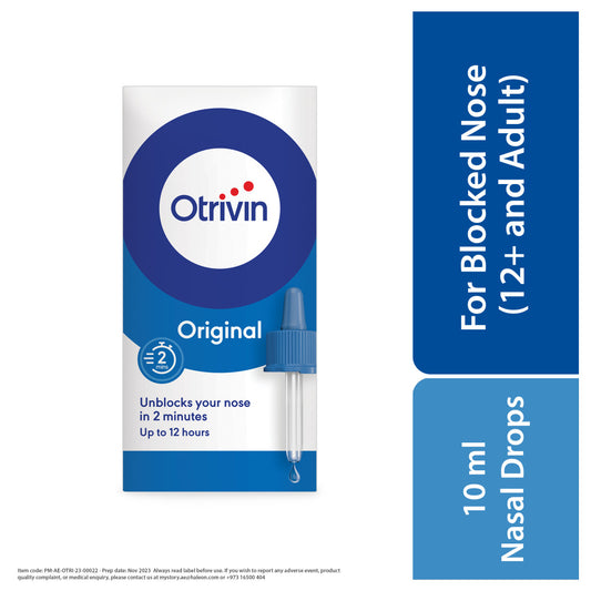 Otrivin 0.1% Adult Nasal Decongestant Drops, 10ml