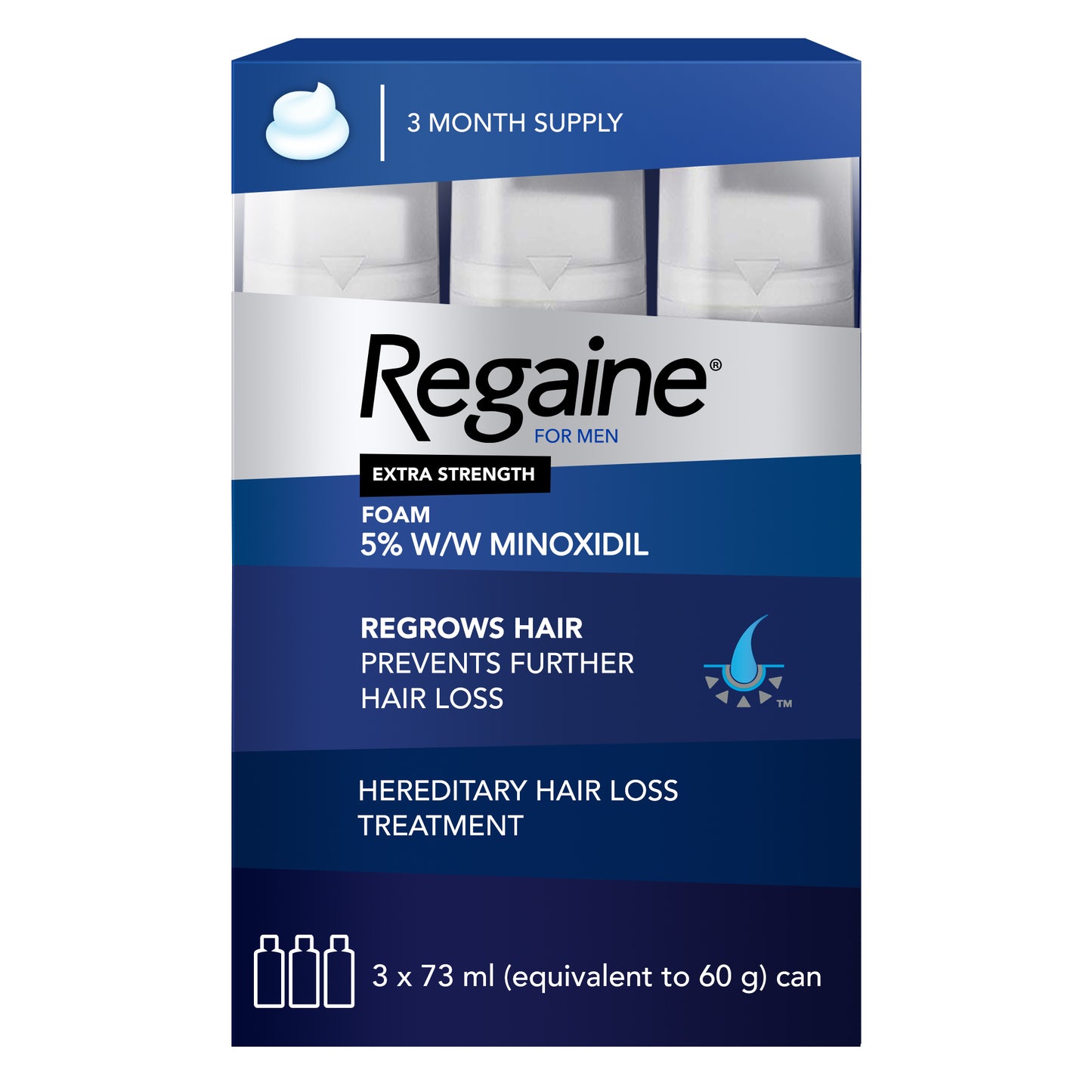 Regaine Men Foam 5% 60's Triple Pack