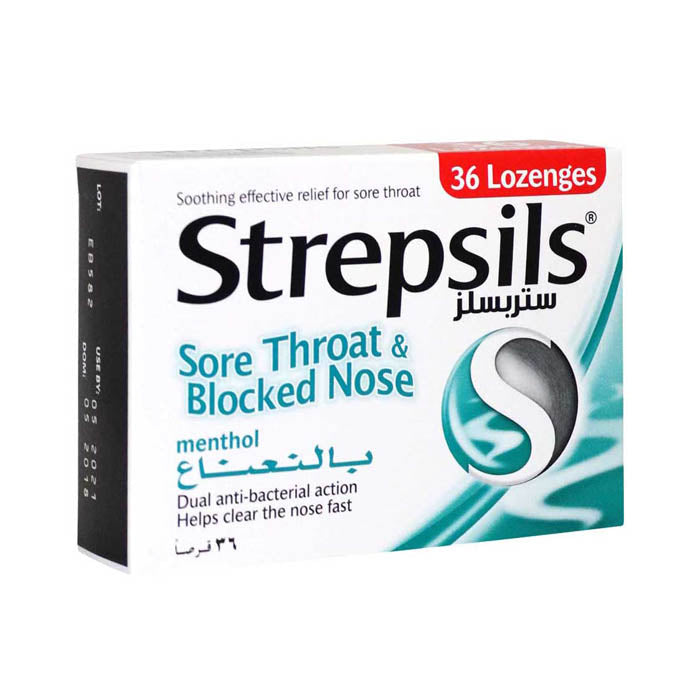 Strepsils Sore Throat Block Nose Lozenges 36s