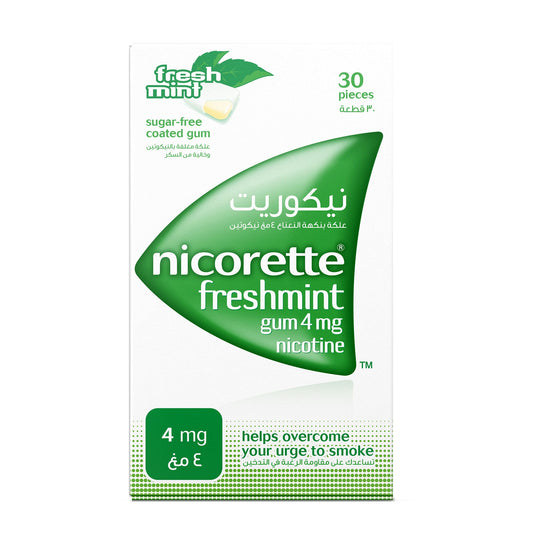 Nicorette Gum 4 mg Nicotine Gum Sugar-free Fresh Mint Flavour 30 Pieces