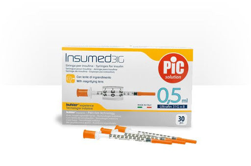 Pic Insumed Syringes, 31gx8Mm, 30x0.5ml