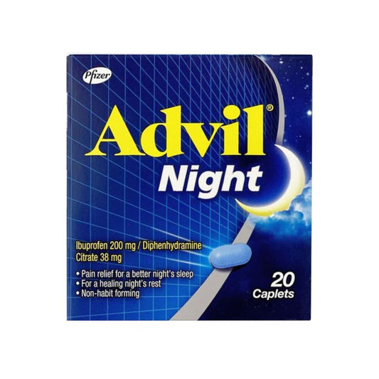 Advil Night Ibuprofen 200Mg Diphenhydramine Citrate 38 Mg, 20 Caplets