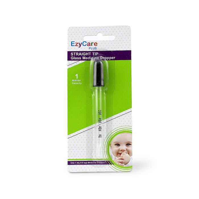 Ezycare Straight Tip Glass Dropper, 1ml