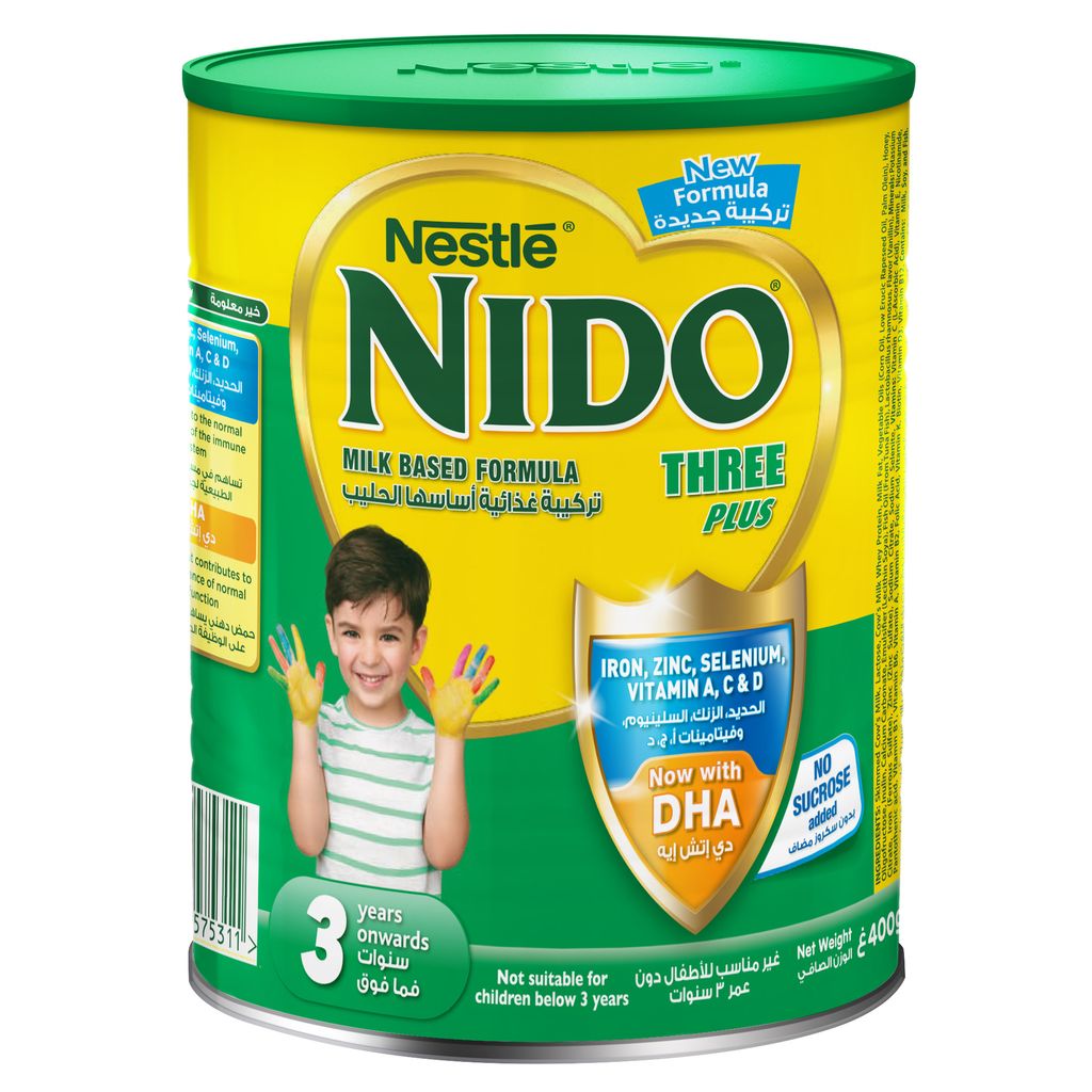 Nido Three Plus Growing Up Milk Formula for Toddlers (3-5 Years), 400g