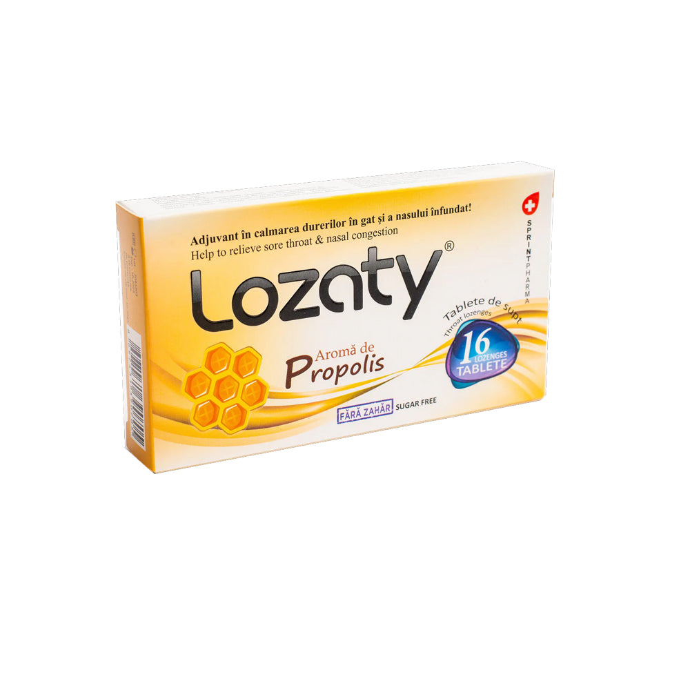 Lozaty Propolis Sugar Free Throat Lozenges, 16 Pieces