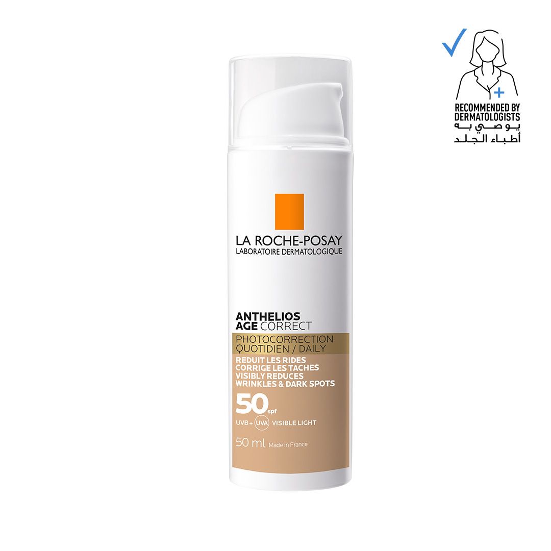 La Roche Posay Anthelios Age Correct SPF50 Tinted Anti Ageing Invisible Sunscreen with Niacinamide, 50ml