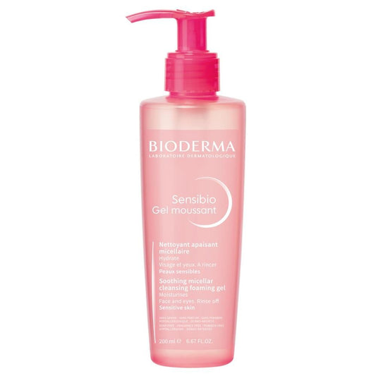 Bioderma Sensibio Moussant Gel Cleanser for Sensitive Skin, 2x200ml (Pink)