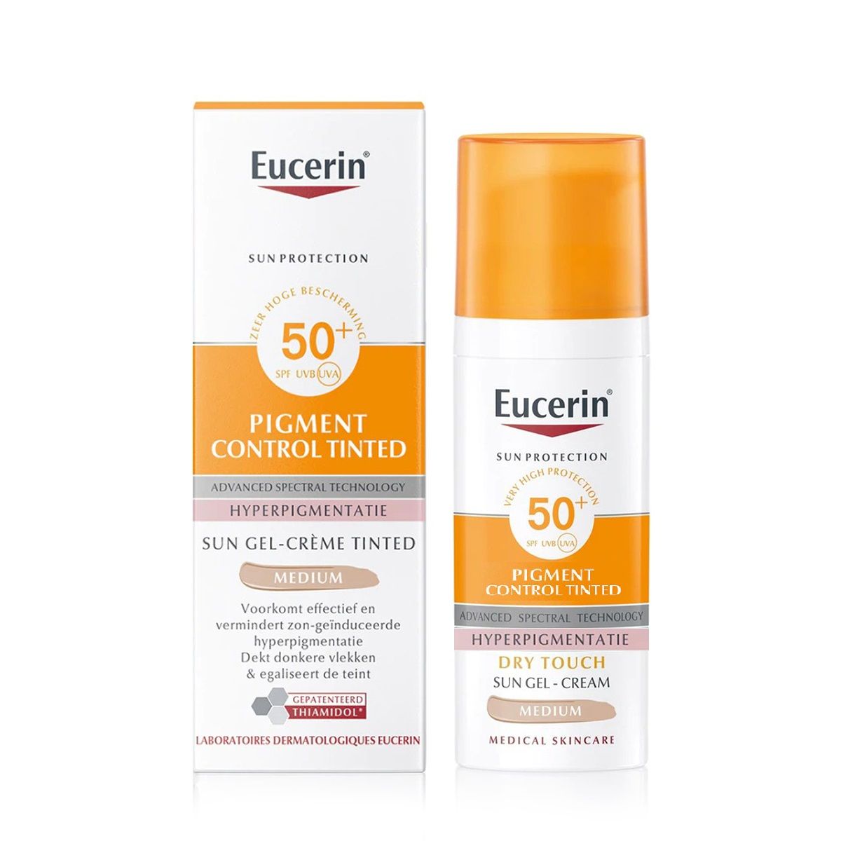 Eucerin Spf 50+ Pigment Control Tinted Sun Gel Cream Medium, 50ml