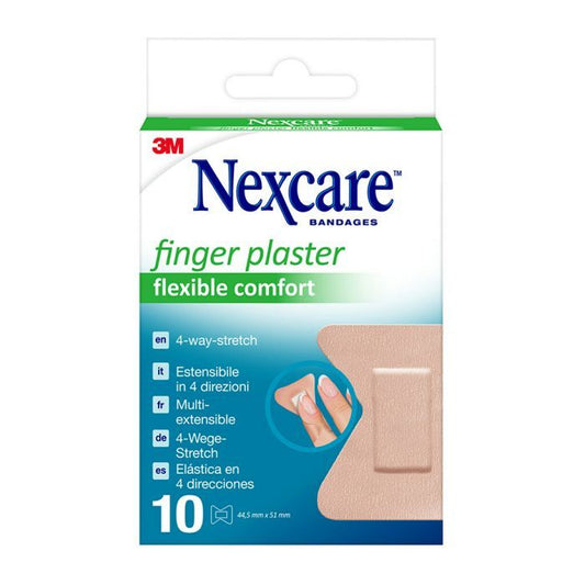 Nexcare Flexible Comfort Finger Bandages/Plasters, 44,5 mm x 51 mm, 10 strips/Pack