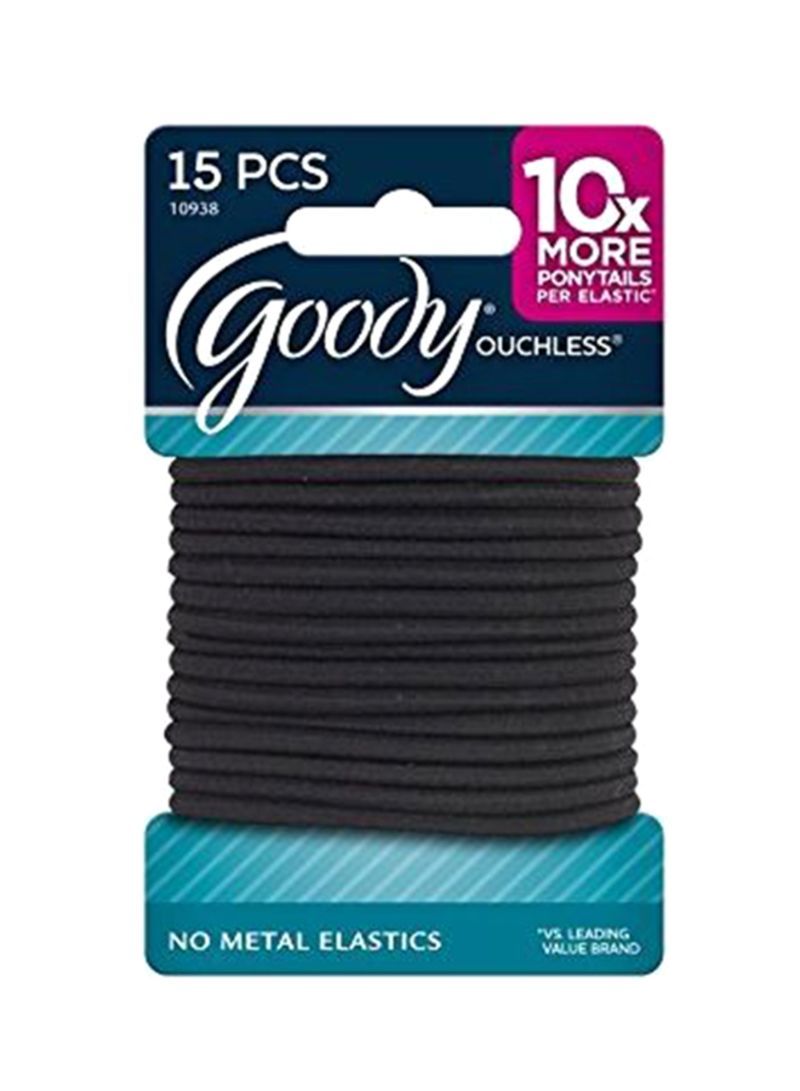 Goody Ouchless Braided Elastics Black 15 Pieces