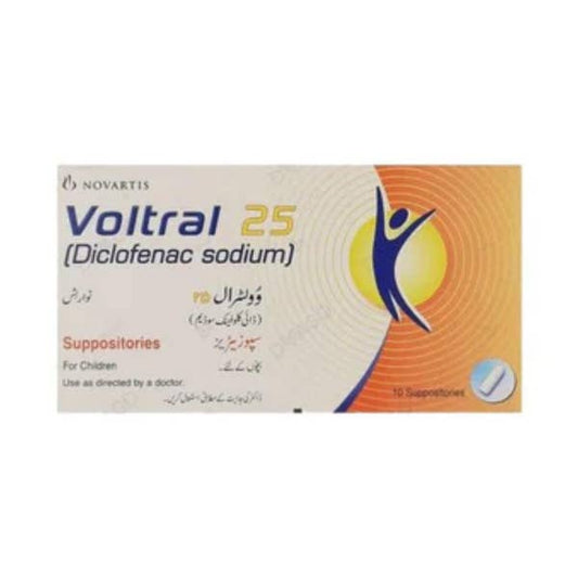 Voltaren 25mg Suppositories Capsules, 10 Capsules