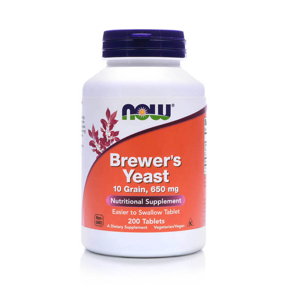 Now Brewers Yeast 10 Grain 650mg Tablets, 200 Tabs