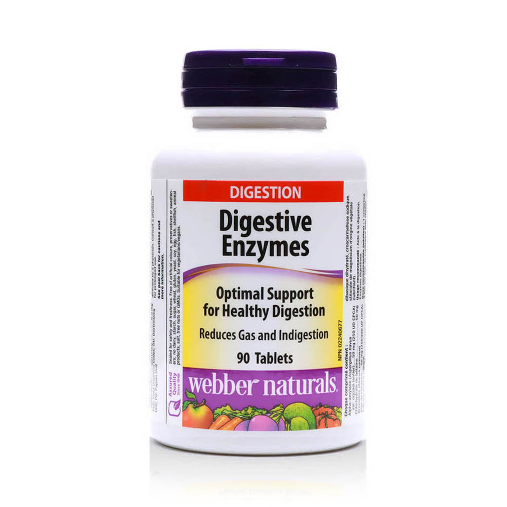 Webber Naturals Digestive Enzymes Tablets, 90 Tabs