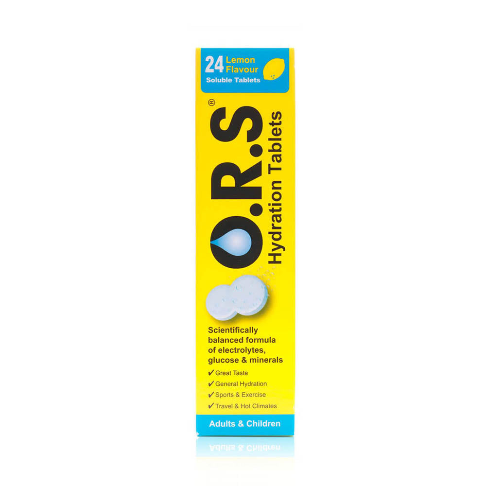 ORS Hydration lemon Flavour Soluable Tablets, 24 Tabs