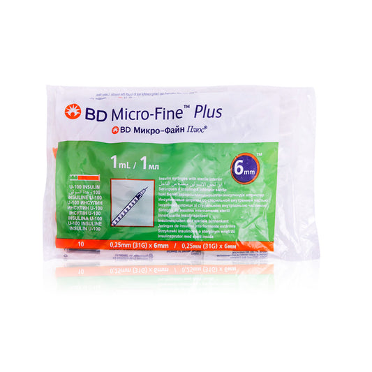 Bd Microfine Insulin Syringes 1ml 31G 6mm, Pack of 10