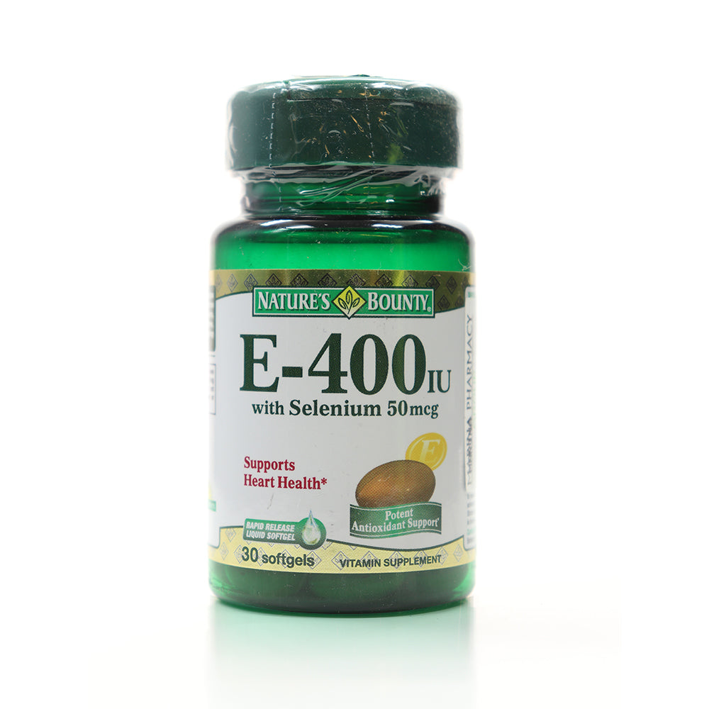 Natures Bounty Vit E-400Iu with Selenium 50mcg, 30 Softgels