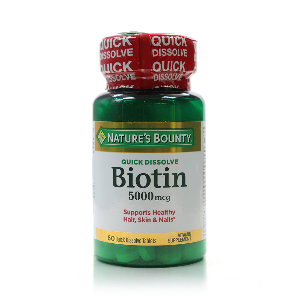 Natures Bounty Qd Biotin 5000mcg Tablets, 60 Tabs