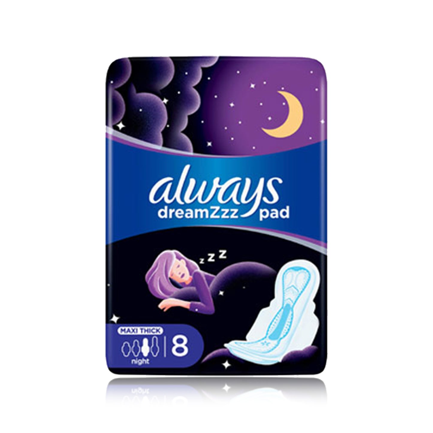 Always Night Longer Pads, 8 Pads