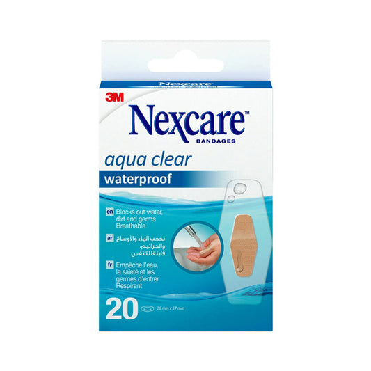 Nexcare Aqua Clear Waterproof Bandages, 26x57mm, 20 Pieces