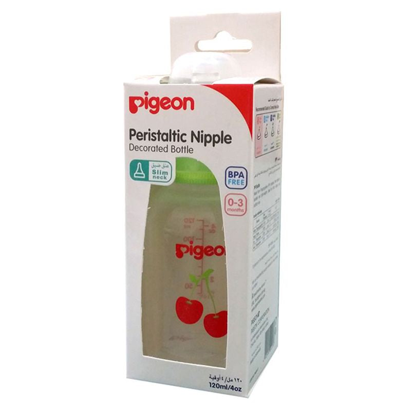 Pigeon Slim Neck Fruit Decorated Bottle 120 ML 00417