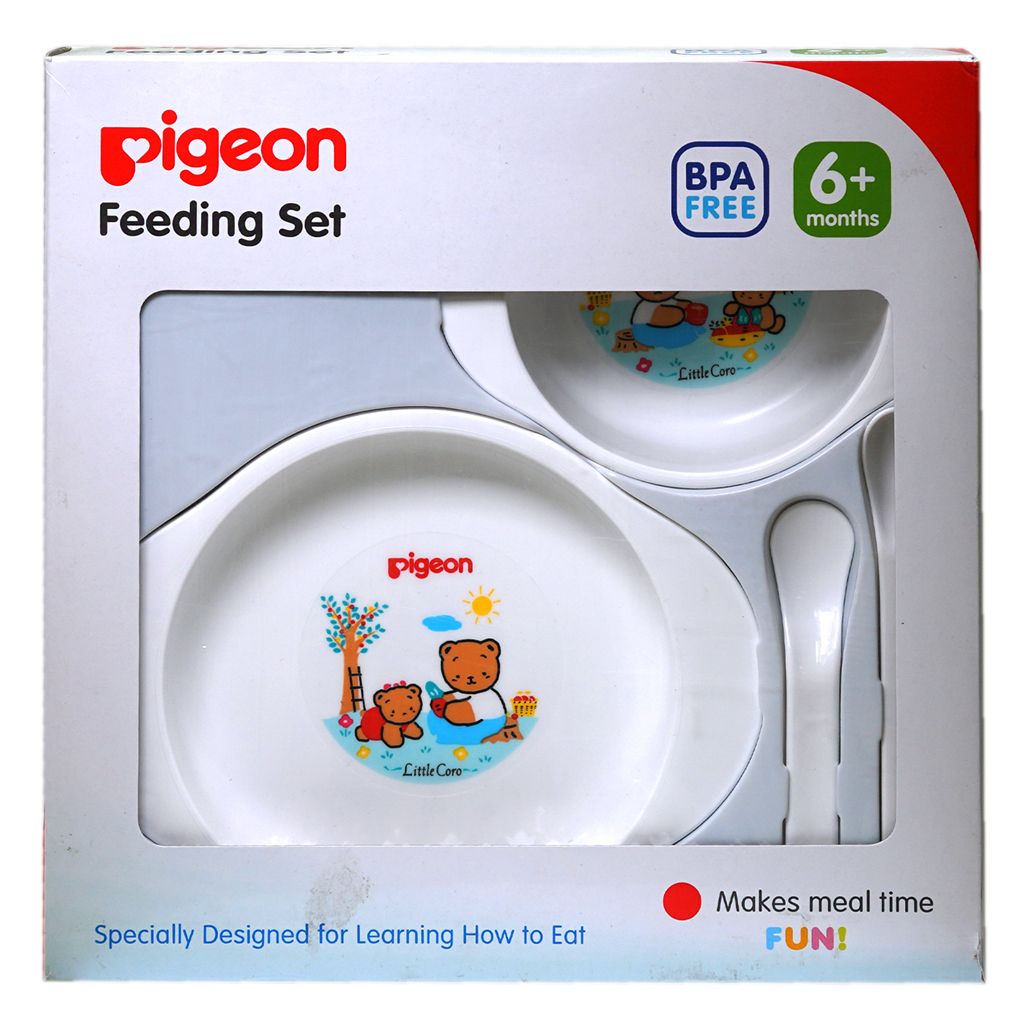 Pigeon Polypropylene Feeding Set for Babies (6+ Months) - BPA free