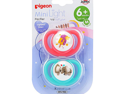 Pigeon Medium Minilight Pacifier for 0+ Months Baby Boy, 2 Pieces