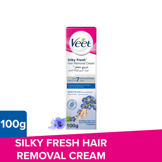 Veet Soothing Aloe Vera and Violet Blossom Fragrance Hair Removal Cream, 100g