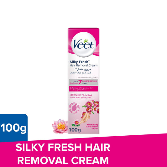 Veet Silky Fresh Moisturising Lotus Flower Extract Hair Removal Cream, 100g