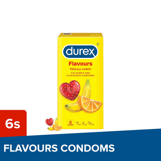 Durex Tropical Flavours Coloured & Flavoured Condoms for Men, 6 Pieces