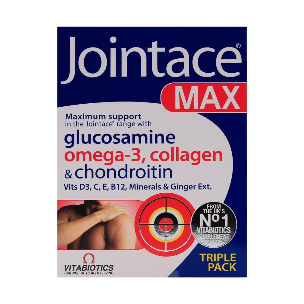 Vitabiotics Jointace Max Food Nutrition & Supplements Glucosamine Omega-3, Collagen - Artificial Color Free, Gluten Free, Preservatives Free, Lactose Free, Yeast Free 84 Tablets