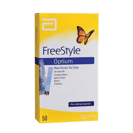 Freestyle Optium Blood Glucose Test Strips 50 Strips