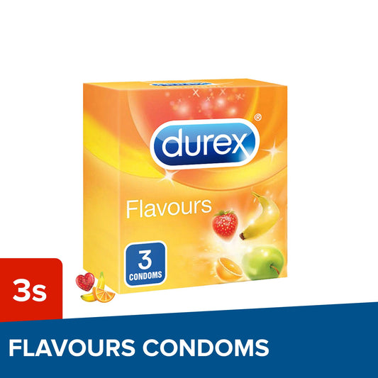 Durex Tropical Flavours Coloured & Flavoured Condoms for Men, 3 Pieces