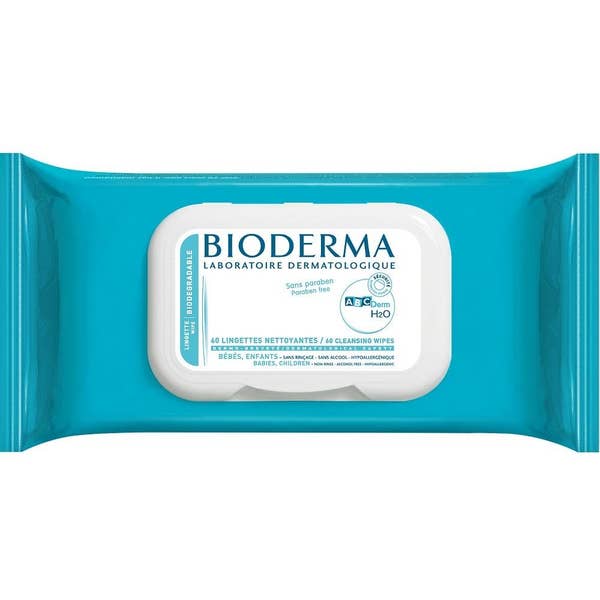 Bioderma ABCDerm H2O Micellar Water Cleansing Wipes For Baby & Children, Pack of 60's