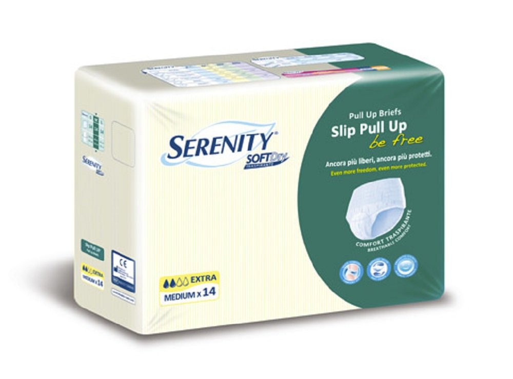 Serenity Soft Dry Slip Pull Up Be Free Adult Diapers Medium, 14P