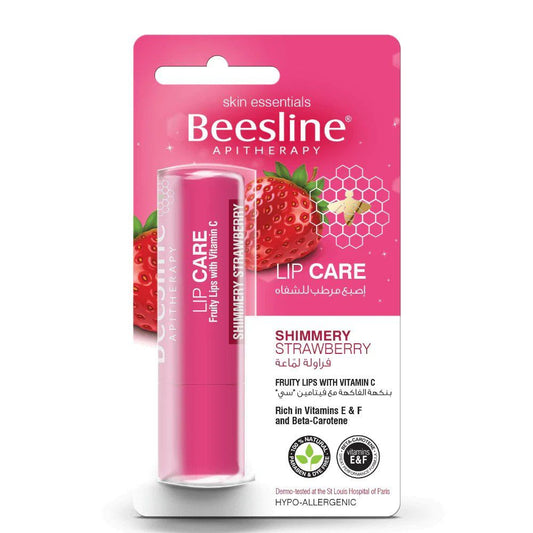 Beesline Shimmery Strawberry Lip Care, 2 Pieces