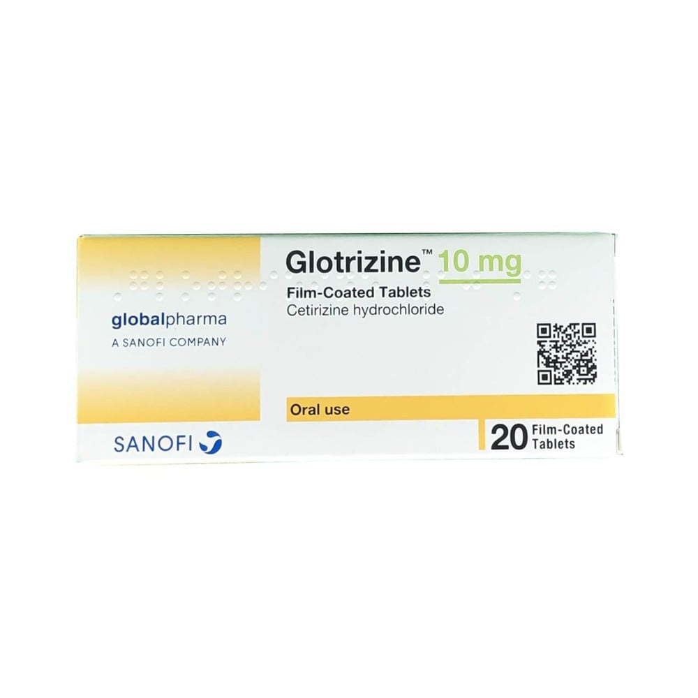 Glotrizine 10Mg Cetirizine Hydrochloride Oral Use 20 Film Coated Tablets