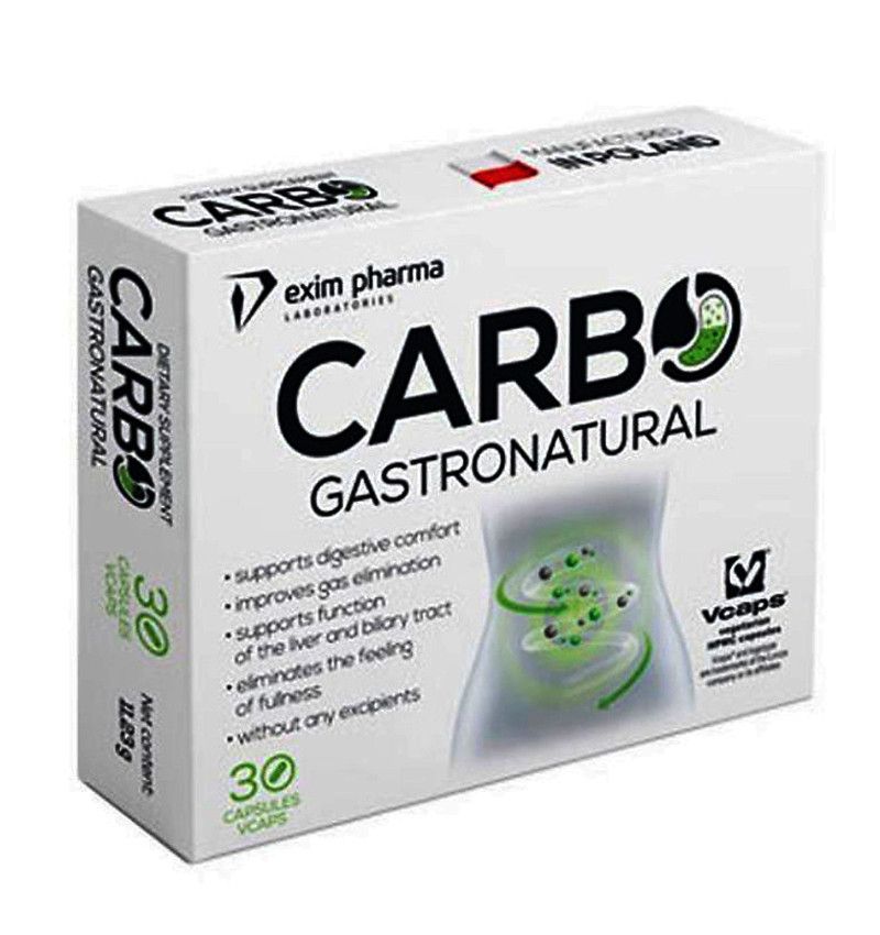 Exim Pharma Carbo Gastronatural Capsules, 30 Count