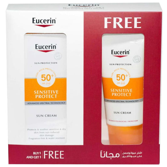 Eucerin (1+1) Offer Sensitive Protect Sun Face Cream Spf50+  50ml