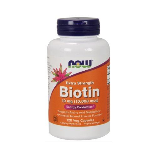 Now Extra Strength Biotin 10 Mg Energy Production Dietary Nutrition & Supplements 120 Capsules - Vegan