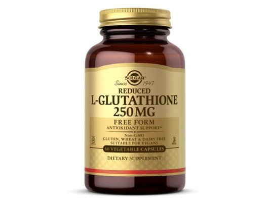 Solgar 250mg L-Glutathione Antioxidant Support Nutrition & Supplements - gluten free, wheat free, dairy free 60 capsules