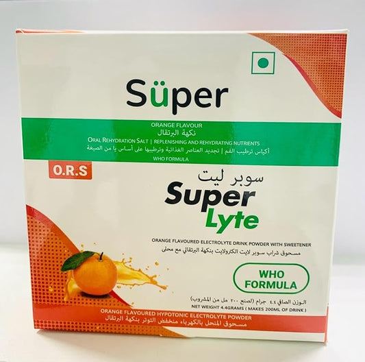 Super Lyte Orange Flavor Oral Rehydration Sachets, 10x21.8g