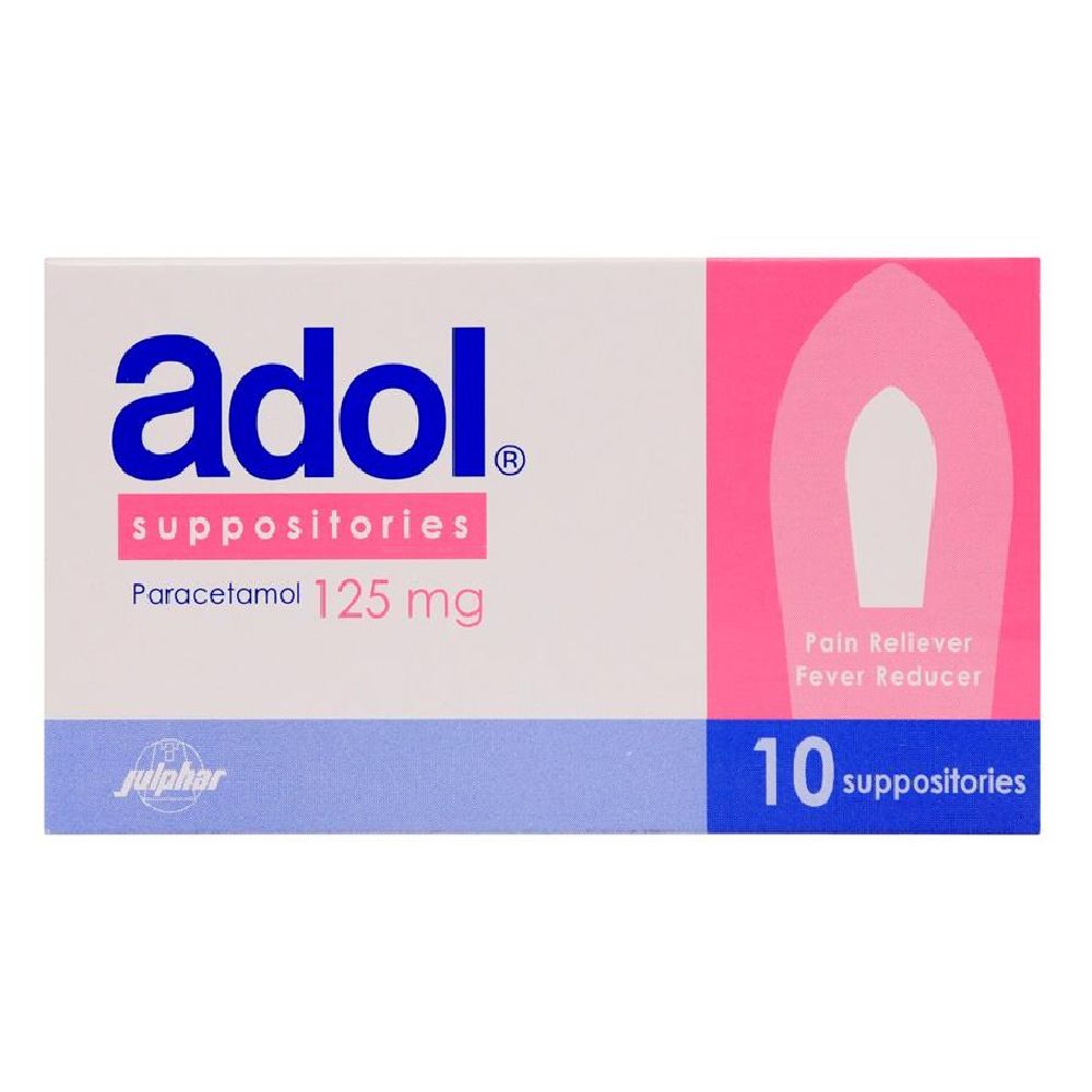 Adol 125mg Suppositories, 10 Suppositories